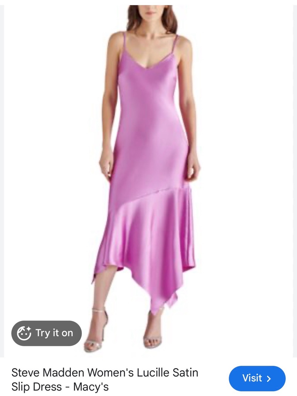 Steve Madden Orchid Pink Asymmetrical Satin Slip Dress 90’s Y2K ballet dainty